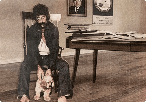 Ron Baron and his dog Big Mac, circa 1976