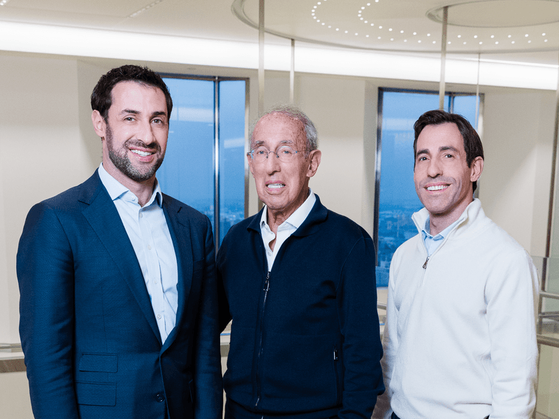 Ron Baron with his sons David and Michael Baron